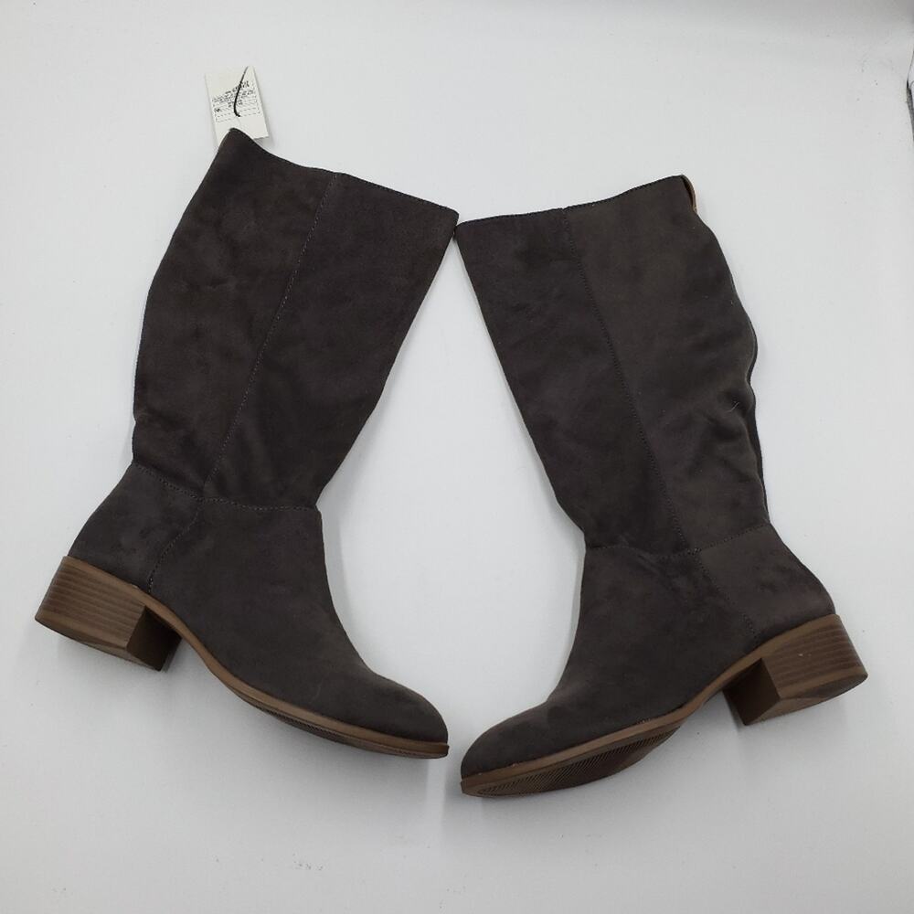 Universal Thread Hilda Microsuede Scrunch Boot in Gray Size 10